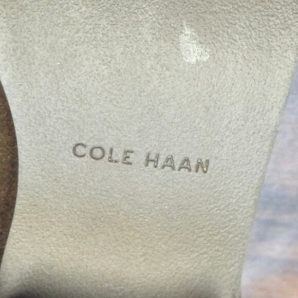 New Cole Haan Holis Brown Suede Bootie Gold Buckle Side Zip W29147 Women's 6B - Picture 10 of 13
